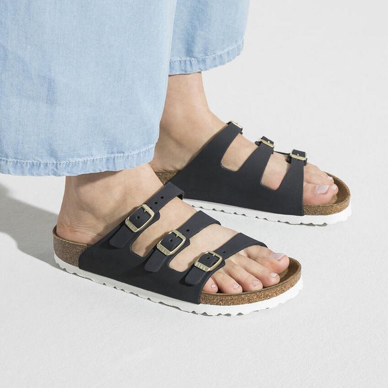 Florida Birkenstock Fresh Soft Footbed Midnight Nubuck Kozene Damske Čierne | SK 83ILH